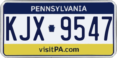 PA license plate KJX9547