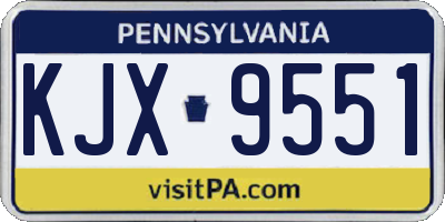 PA license plate KJX9551