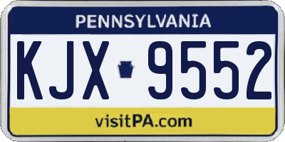 PA license plate KJX9552