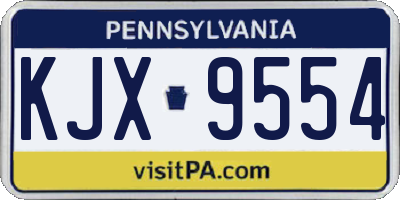 PA license plate KJX9554