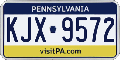 PA license plate KJX9572