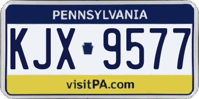 PA license plate KJX9577