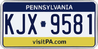 PA license plate KJX9581