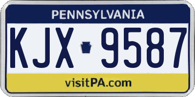 PA license plate KJX9587