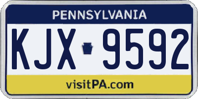 PA license plate KJX9592