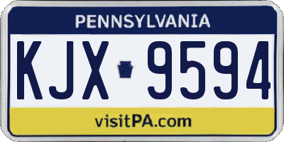 PA license plate KJX9594