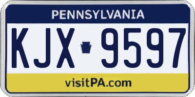 PA license plate KJX9597