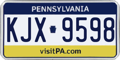 PA license plate KJX9598