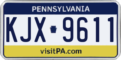 PA license plate KJX9611