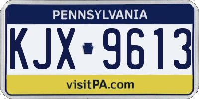 PA license plate KJX9613