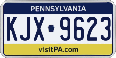 PA license plate KJX9623