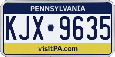 PA license plate KJX9635