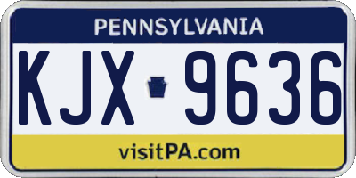 PA license plate KJX9636