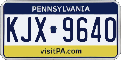 PA license plate KJX9640
