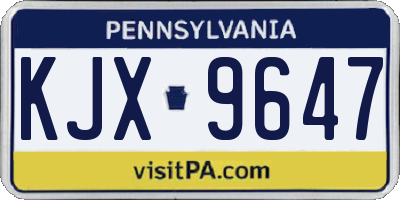 PA license plate KJX9647