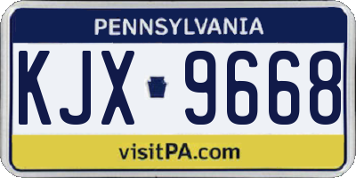 PA license plate KJX9668