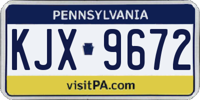 PA license plate KJX9672