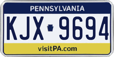 PA license plate KJX9694