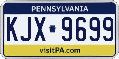 PA license plate KJX9699