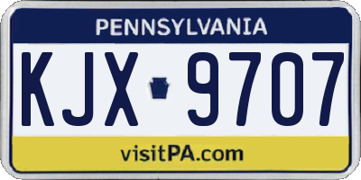 PA license plate KJX9707