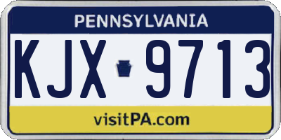 PA license plate KJX9713