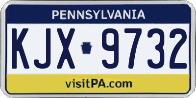 PA license plate KJX9732