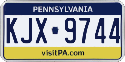 PA license plate KJX9744