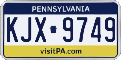 PA license plate KJX9749