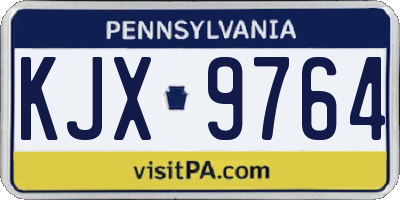 PA license plate KJX9764