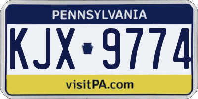 PA license plate KJX9774