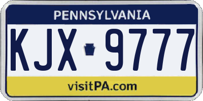 PA license plate KJX9777