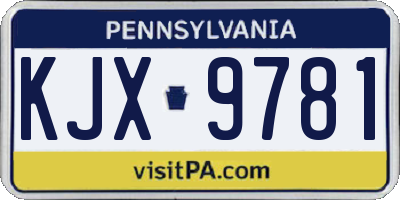 PA license plate KJX9781