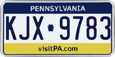 PA license plate KJX9783