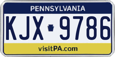 PA license plate KJX9786