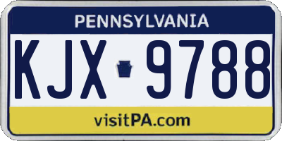 PA license plate KJX9788