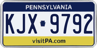 PA license plate KJX9792
