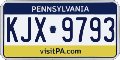 PA license plate KJX9793
