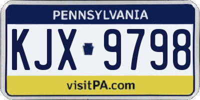 PA license plate KJX9798