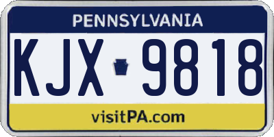PA license plate KJX9818