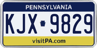 PA license plate KJX9829