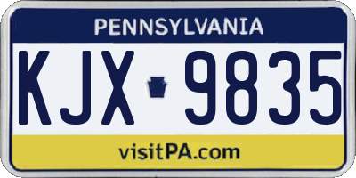 PA license plate KJX9835