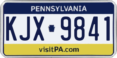 PA license plate KJX9841