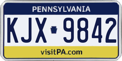 PA license plate KJX9842