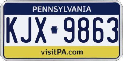 PA license plate KJX9863