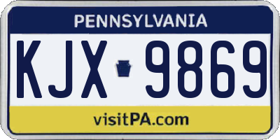 PA license plate KJX9869