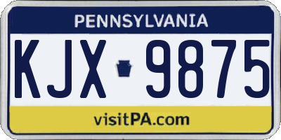 PA license plate KJX9875