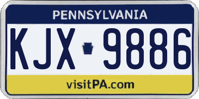 PA license plate KJX9886