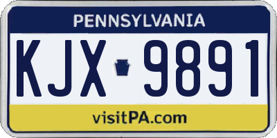 PA license plate KJX9891