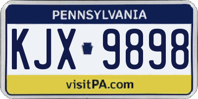 PA license plate KJX9898