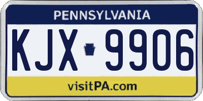 PA license plate KJX9906